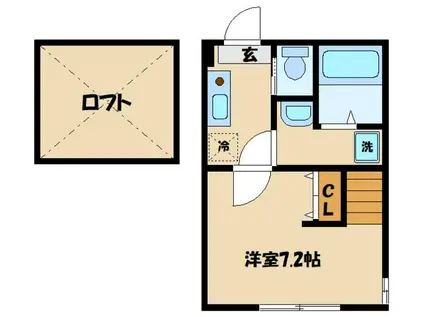 ガーデンビューII(1K/1階)の間取り写真