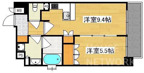 リーガル京都堀川中立売(1LDK/1階)の間取り写真
