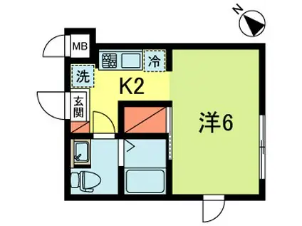 PAコート(1K/1階)の間取り写真