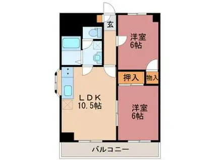 グリーンハイツ(2LDK/2階)の間取り写真