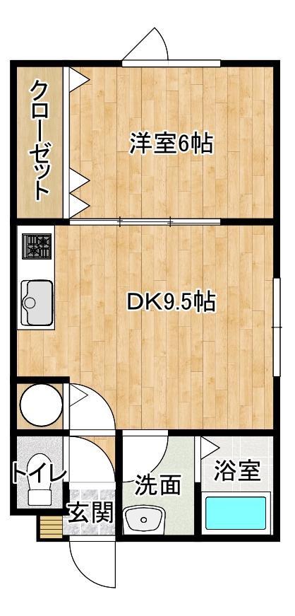 シーマリン(1DK/1階)の間取り写真