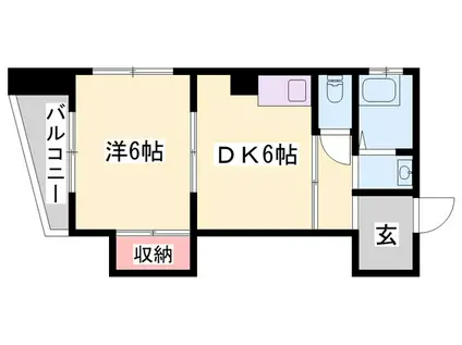 美乃新荘(1DK/2階)の間取り写真