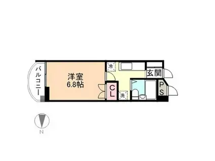 エスポワール神通(1K/9階)の間取り写真