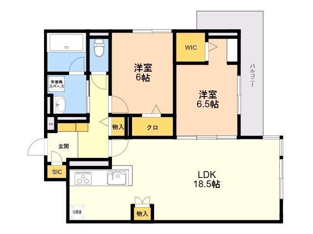 D-ROOM飯倉3丁目(2LDK/3階)の間取り写真