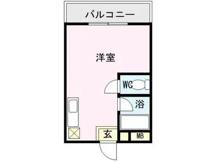 須山ビル(ワンルーム/2階)の間取り写真