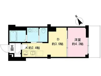 つむぎの杜 西荻みなみ(1DK/2階)の間取り写真