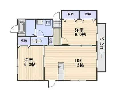 バリュージュII(2LDK/2階)の間取り写真