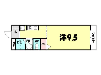 パレビアンスハイツ(1K/1階)の間取り写真