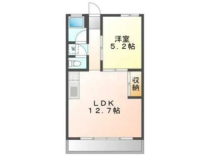 グラッセ高浜(1LDK/3階)の間取り写真