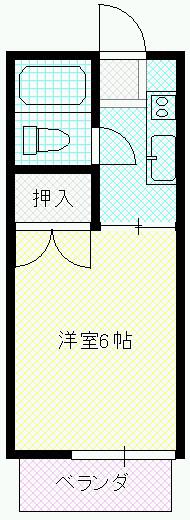 グリーンハイツ松本C(1K/2階)の間取り写真