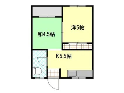 伊良波アパート(2K/1階)の間取り写真