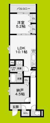 フォレストクリエオーレ枚岡壱番館(1SLDK/1階)の間取り写真