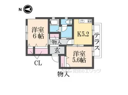 ファミール永井(2K/1階)の間取り写真