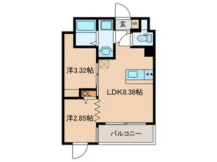 THE GRANDWIN(2LDK/4階)の間取り写真