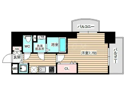 ラグゼ海老江2(1K/2階)の間取り写真