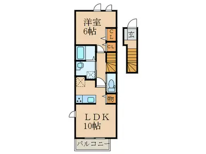 エクセレント IV(1LDK/2階)の間取り写真