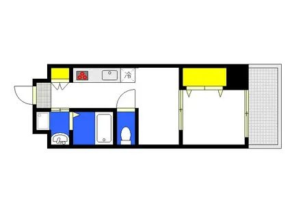 THE GIULIA ORIENT BLD NO.125(1DK/17階)の間取り写真