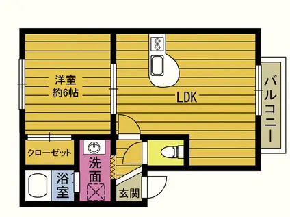 パークサイドテラス(1LDK/2階)の間取り写真