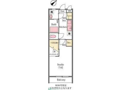コーワヒルズ(1K/1階)の間取り写真