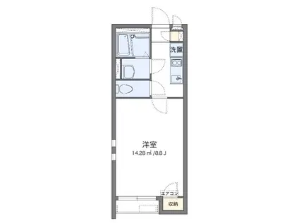 コンフォーティア末広(1K/1階)の間取り写真