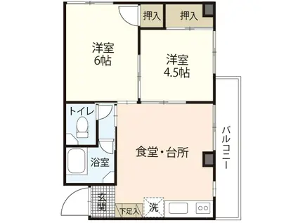 松尾ビル(2DK/3階)の間取り写真