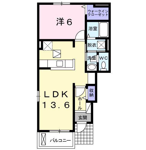 サンビトレスIII(1LDK/1階)の間取り写真