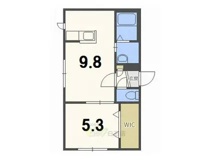 ヴレネージュ美園(1LDK/3階)の間取り写真