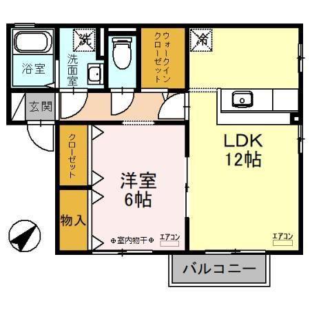 プラセールG(1LDK/2階)の間取り写真