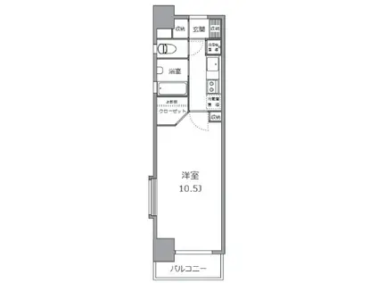 ラメール横浜(1K/2階)の間取り写真