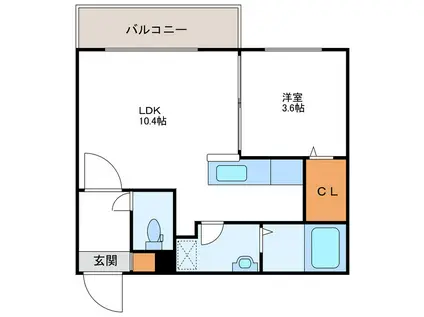 GIULIA196 ジュリア196(1LDK/3階)の間取り写真