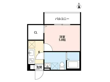 STAR 8-EIGHT-(1K/2階)の間取り写真