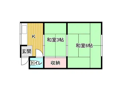 谷口文化(2K/2階)の間取り写真