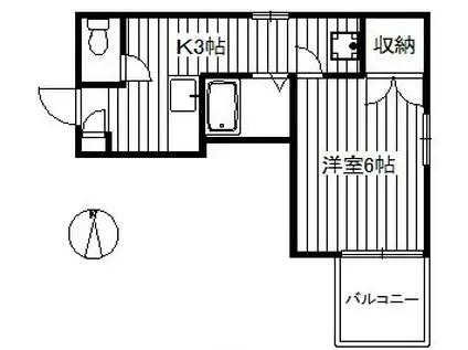 サンテラス桜台(1K/2階)の間取り写真