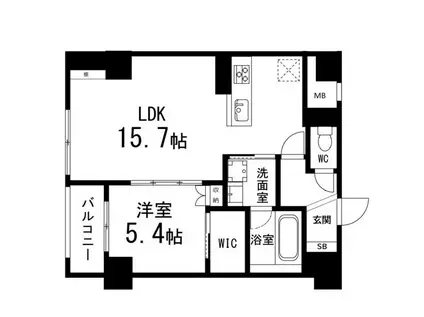 ルアーナ・エール・レジデンス仙台(1LDK/6階)の間取り写真