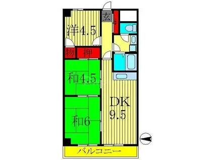 レジデンスカノウ(3DK/2階)の間取り写真