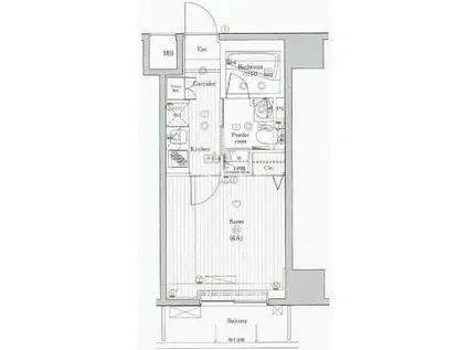 PREMIUM CUBE田町(1K/3階)の間取り写真