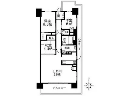 プラウド茨木西中条マークス(3LDK/9階)の間取り写真