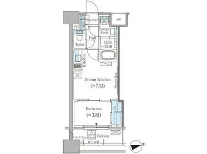 パークアクシス御茶ノ水ヒルトップ(1DK/3階)の間取り写真