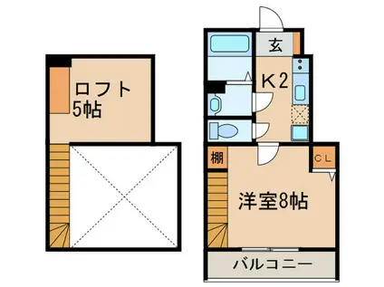 サンヴィアーレ砧(1K/1階)の間取り写真