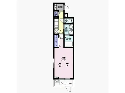 フラッツ・アイV(1K/2階)の間取り写真