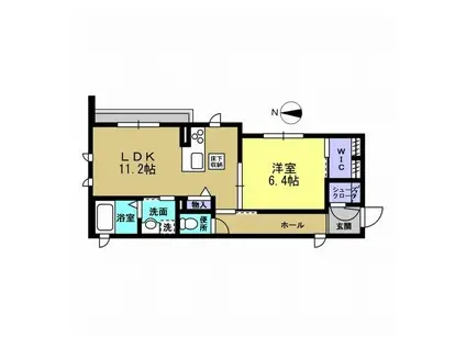 エターナル(1LDK/1階)の間取り写真