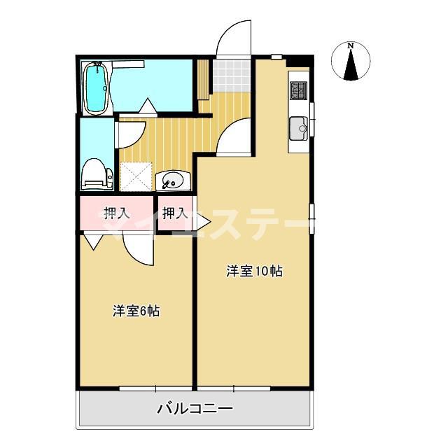 メゾンVII(1LDK/2階)の間取り写真