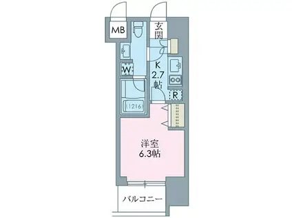 エイチエフ八王子レジデンス(1K/8階)の間取り写真