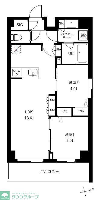 アーバンパーク船堀II(2LDK/5階)の間取り写真