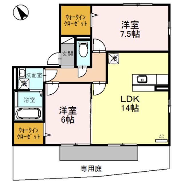 セジュール善(2LDK/1階)の間取り写真