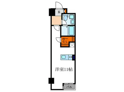 グランスウィート鴨川(ワンルーム/3階)の間取り写真