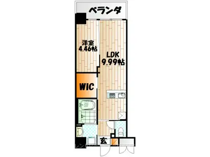 ウイングス三郎丸(1LDK/5階)の間取り写真