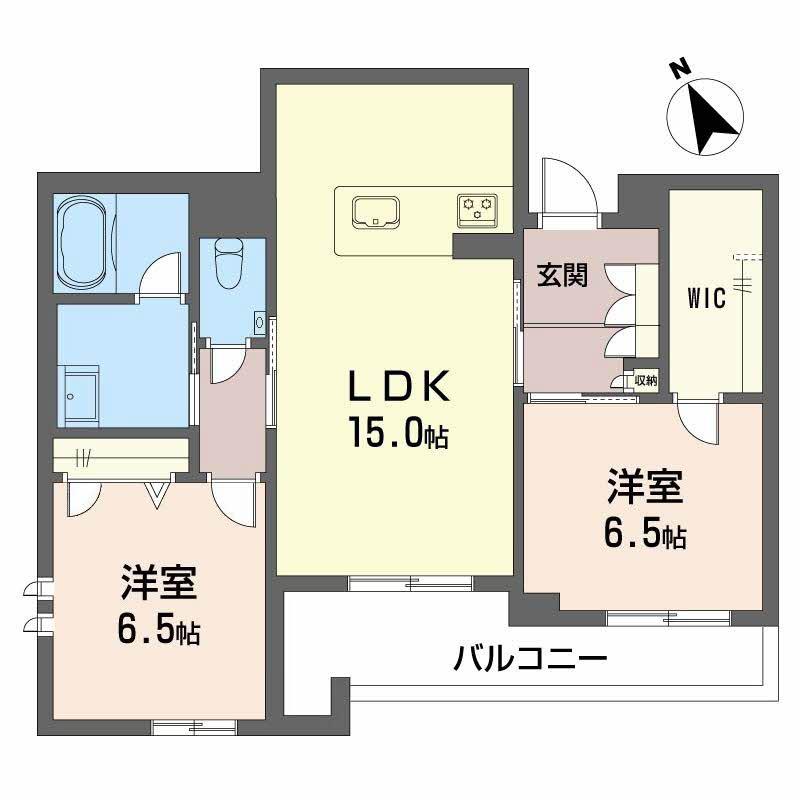 シャーメゾン下荒田(2LDK/3階)の間取り写真