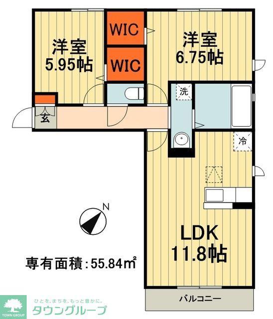 エスペランサ B(2LDK/3階)の間取り写真