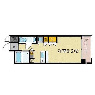 エスリード御堂筋梅田(ワンルーム/5階)の間取り写真